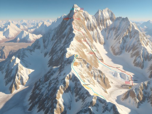 Detailed topographical map of Everest Base Camp trek route