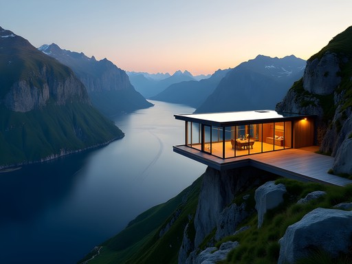 Stegastein Viewpoint overlooking Aurlandsfjord in Norway