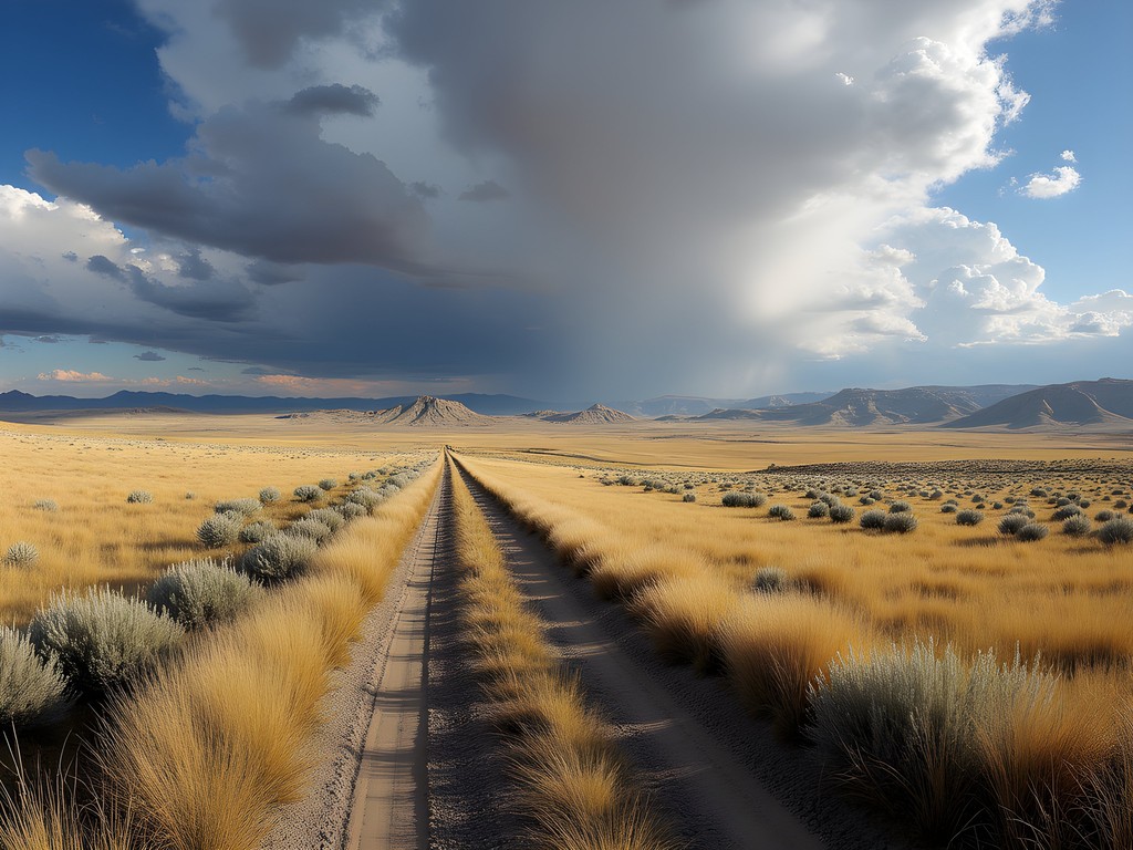 Off-road trail through Thunder Basin National Grassland near Gillette Wyoming