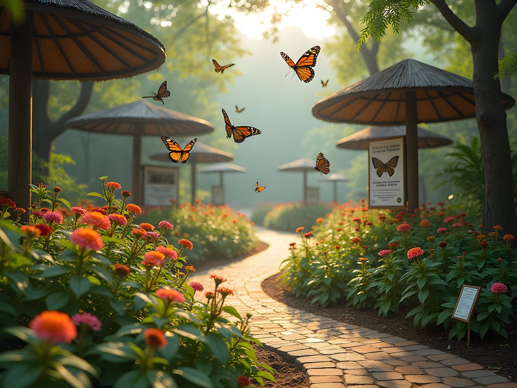 Thoughtfully designed butterfly habitat at the Butterfly Conservatory of Goa showing ecological restoration