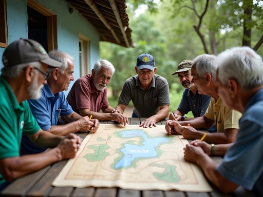 Local elders and hikers collaboratively mapping traditional trails in Guantánamo Province