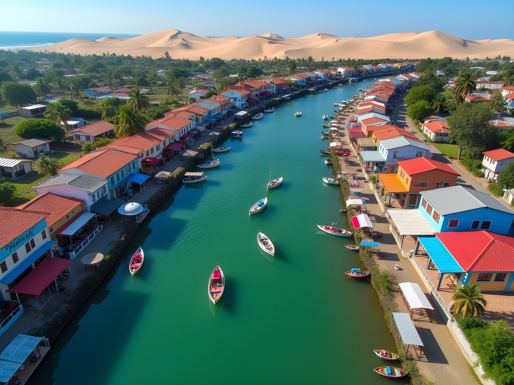 The colorful riverside town of Barreirinhas, gateway to Lençóis Maranhenses National Park