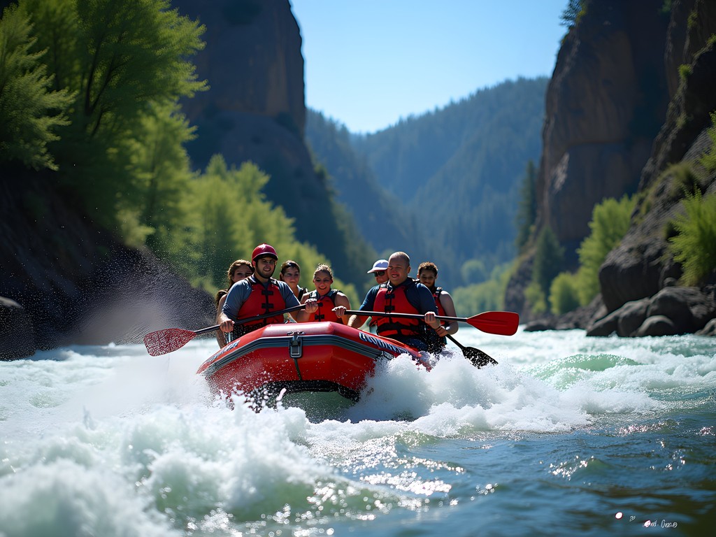 White water rafting through Hellgate Canyon on the Rogue River near Medford