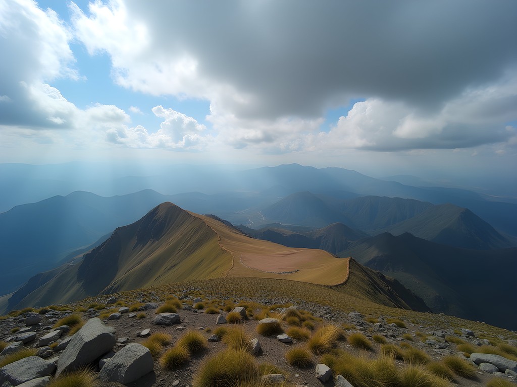 Panoramic view from the summit of Imba Alaje mountain near Mekelle, Ethiopia
