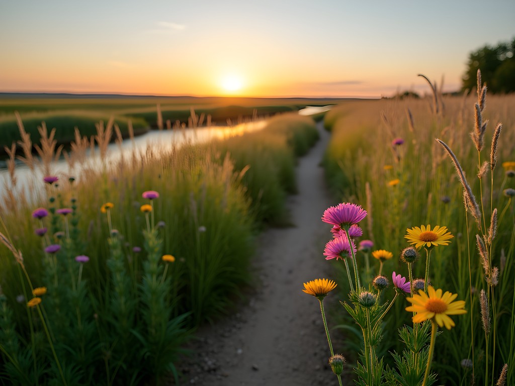 Prairie wildflowers blooming along Firesteel Creek Trail in Mitchell