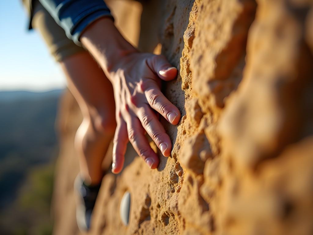 Climber ascending Straight Edge route at Coopers Rock State Forest