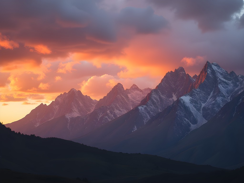 Sunset over quartzite peaks in Chimanimani Mountains