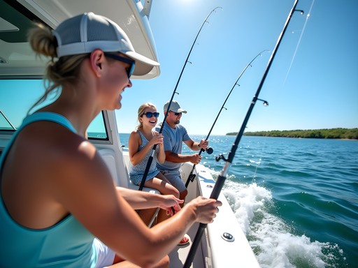 Family enjoying fishing charter off Murrells Inlet in Myrtle Beach