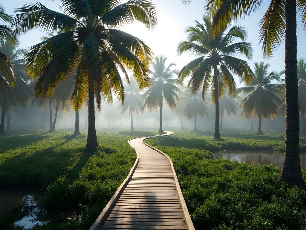 Royal Palm trees growing in Fibonacci spiral pattern at Royal Palm Reserve