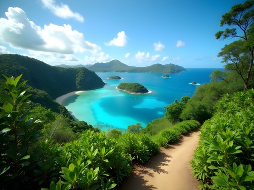 Panoramic view from Ngchesar Ridge overlooking Palau's eastern coastline