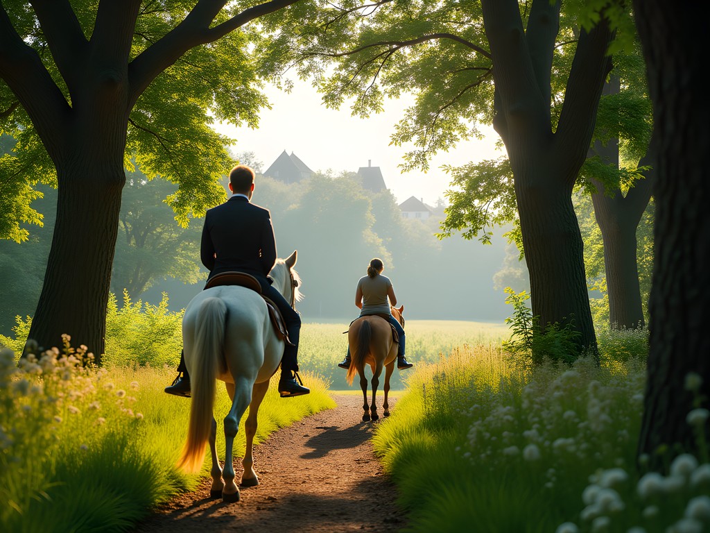 Horseback riding through ancient forest paths in Rambouillet near Paris
