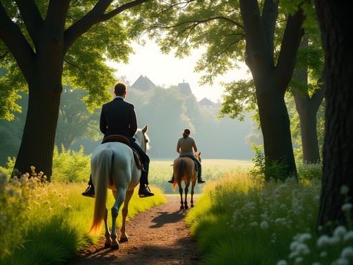 Horseback riding through ancient forest paths in Rambouillet near Paris
