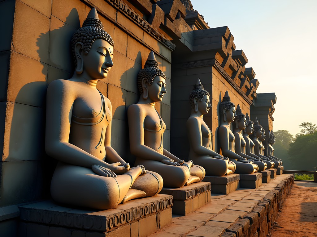 Ancient Buddha statues at Gal Vihara in Polonnaruwa archaeological park