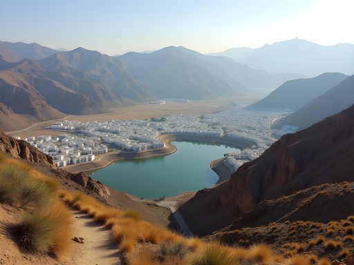 View from Ratnagiri Hill showing Pushkar Lake, temples and desert landscape