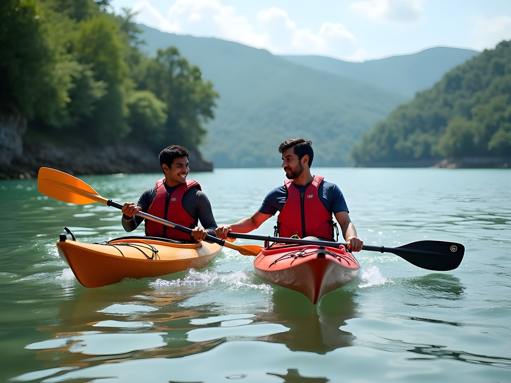 Kayak safety demonstration with local guide in Rangamati