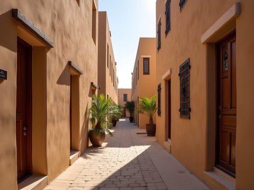 Traditional architecture and narrow streets in Ras Al Khaimah's Old Town district