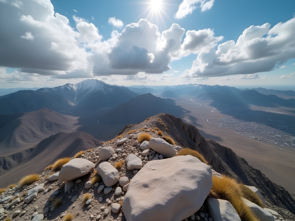 Summit of Peavine Peak with panoramic views of Reno valley and Sierra Nevada mountains