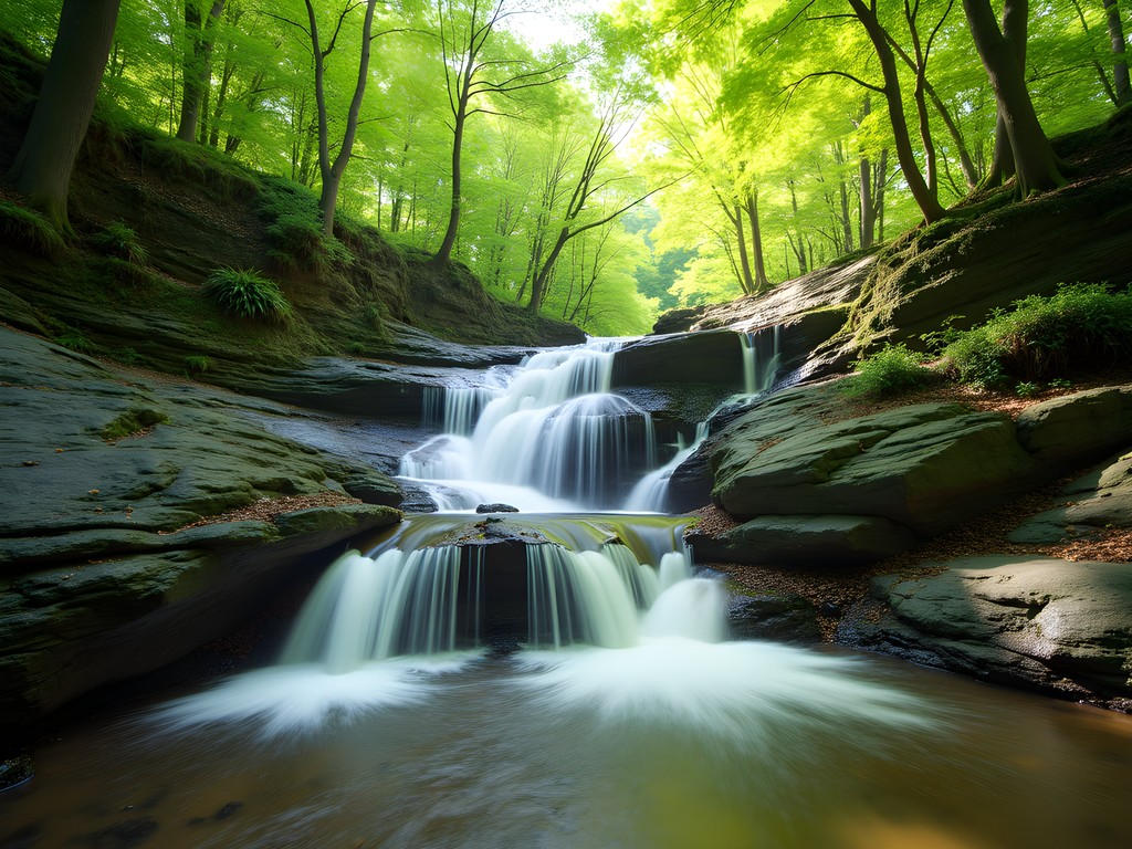 Hidden waterfall at Bottom Creek Gorge Preserve near Roanoke Virginia