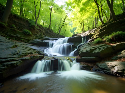 Hidden waterfall at Bottom Creek Gorge Preserve near Roanoke Virginia