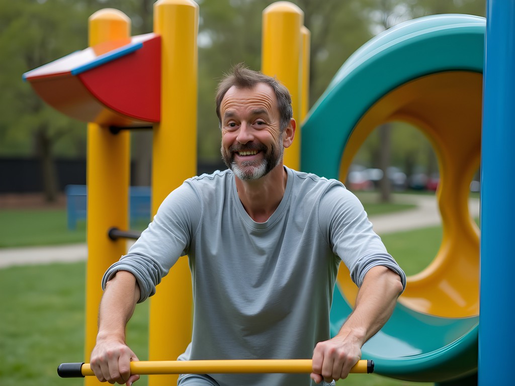 Man demonstrating interactive art installation at Abernathy Greenway Park in Sandy Springs