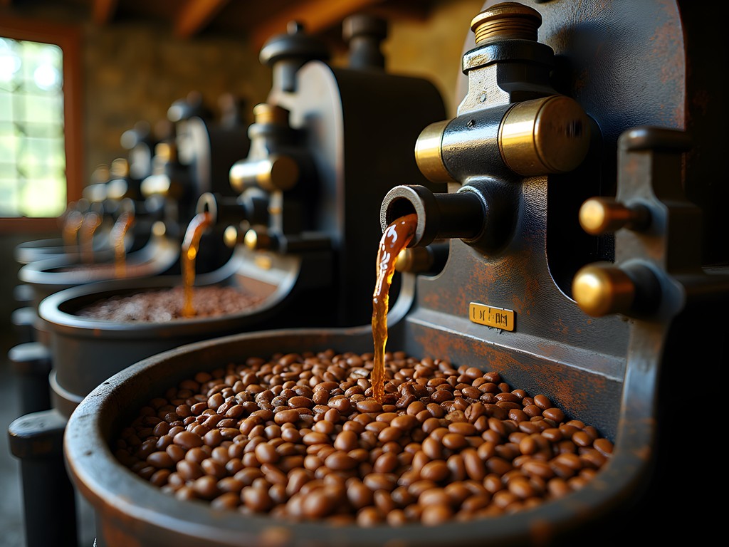 Traditional coffee processing at La Victoria plantation with water-powered machinery