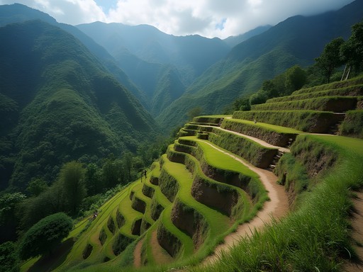 Traditional terraced agriculture systems of Wiwa people in Sierra Nevada mountains