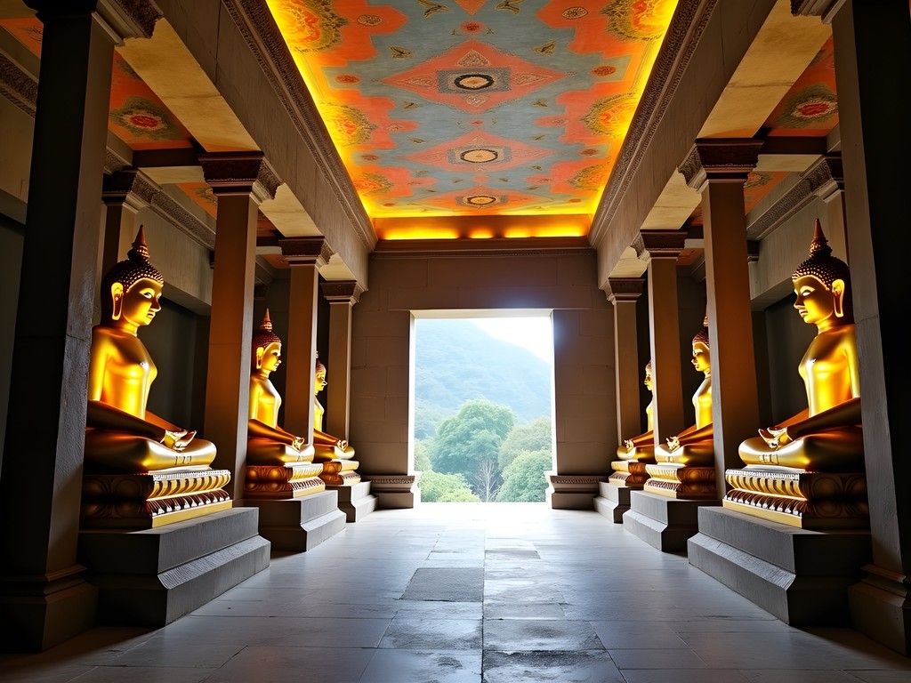 Ancient engineering details in Dambulla Cave Temples near Sigiriya