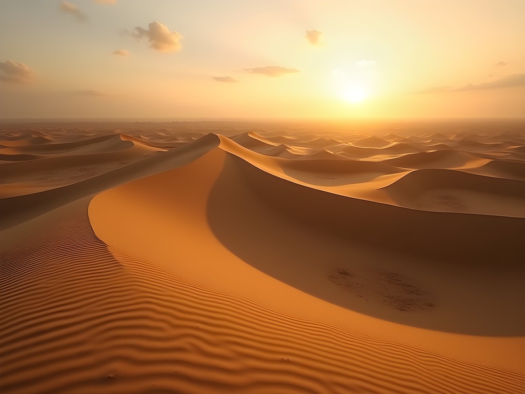 Massive golden sand dunes of the Great Sand Sea near Siwa Oasis
