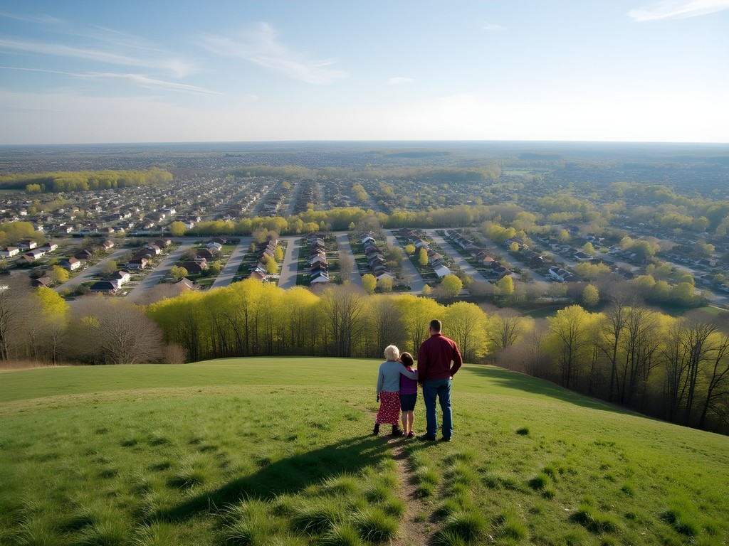 Panoramic view from Freedom Hill summit overlooking Sterling Heights landscape
