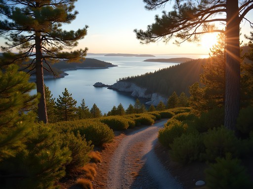 Hiking trail on Möja Island with panoramic Baltic Sea views and rocky coastline