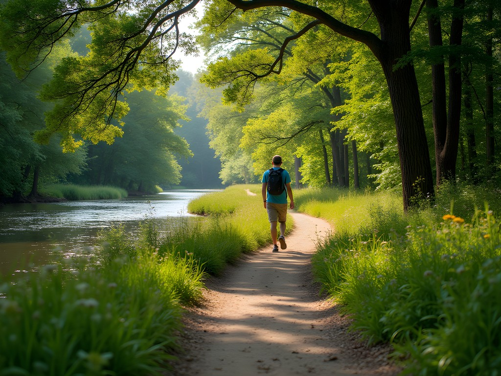 Hiking path along the Wateree River on the Palmetto Trail Wateree Passage