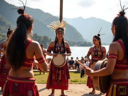 Traditional Thao cultural performance at Ita Thao village by Sun Moon Lake