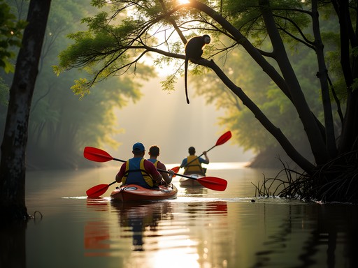 Wildlife spotting during mangrove kayak tour near Tamarindo estuary