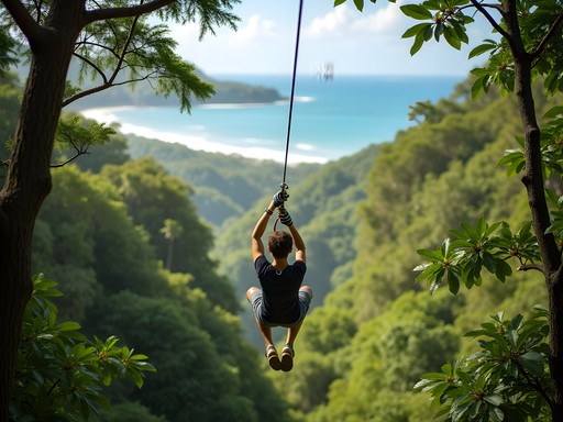 Zipline adventure through lush Costa Rican canopy near Tamarindo