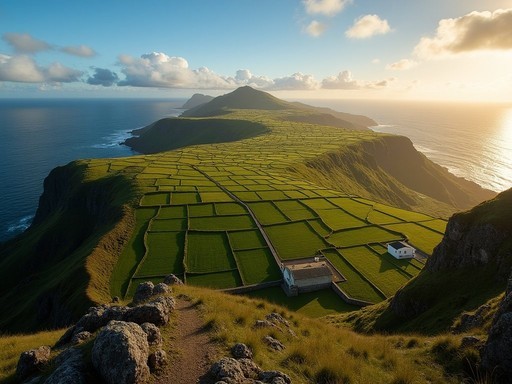 Panoramic view from Serra do Cume showing the famous patchwork landscape of Terceira Island