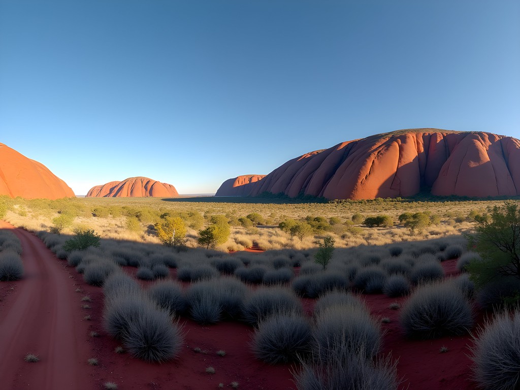 Panoramic view of Kata Tjuta's massive domes from Valley of the Winds trail