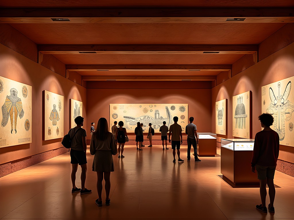 Visitors learning about Anangu culture at Uluru Cultural Centre