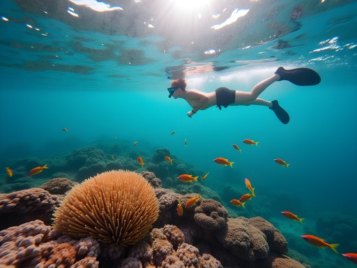 Snorkeling in crystal clear waters of Two Mile Reef in Bazaruto Archipelago
