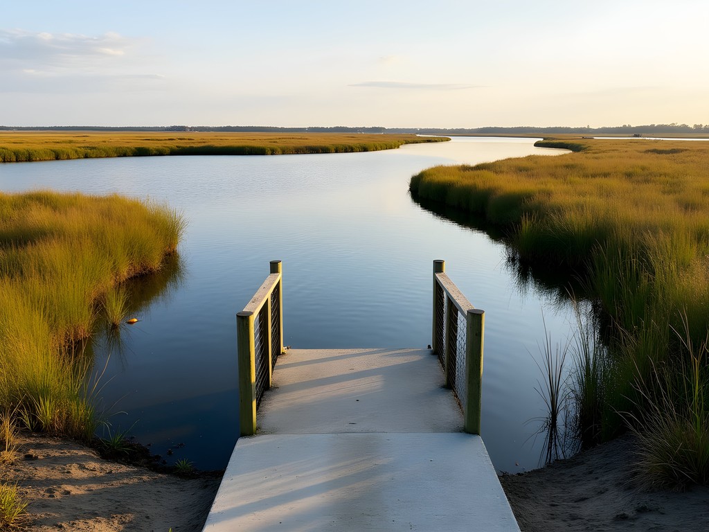 Peaceful kayaking spot at Crab Creek with marshes and calm water