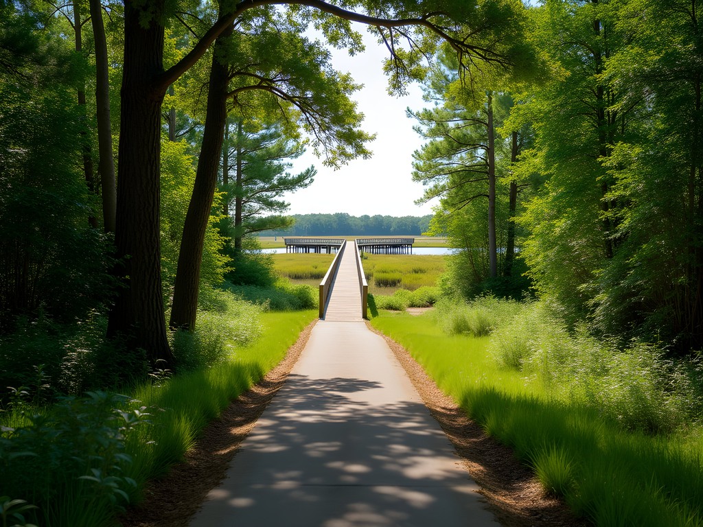 Cycling through maritime forest on Cape Henry Trail in Virginia Beach