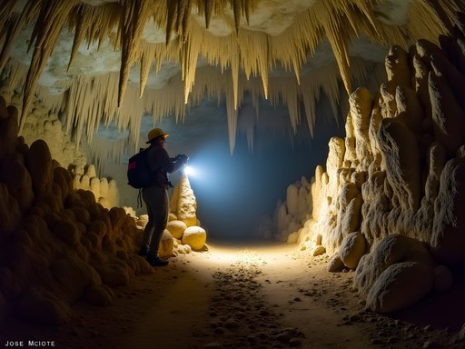 Dramatic limestone formations inside Cueva de Santo Tomás cave system in Viñales