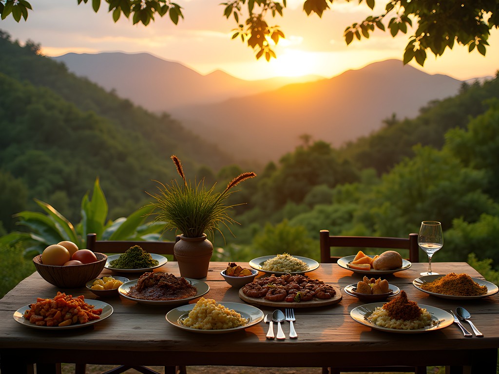 Organic farm-to-table dinner with panoramic views of Viñales Valley at sunset