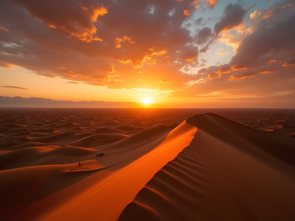 Sunset view from Dune 7 near Walvis Bay