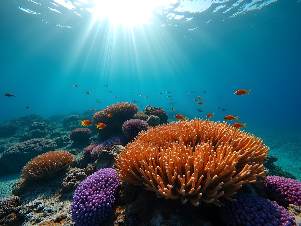 Vibrant coral reef ecosystem at Mnemba Atoll, Zanzibar