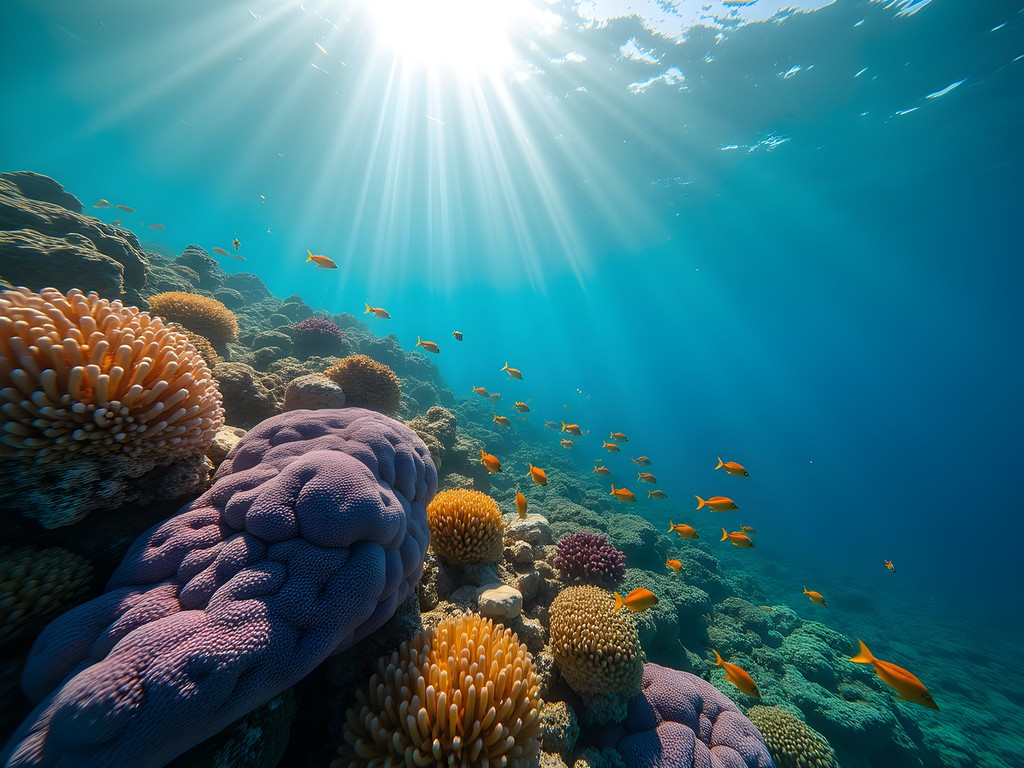 Vibrant coral reef at Mnemba Atoll with diverse marine life