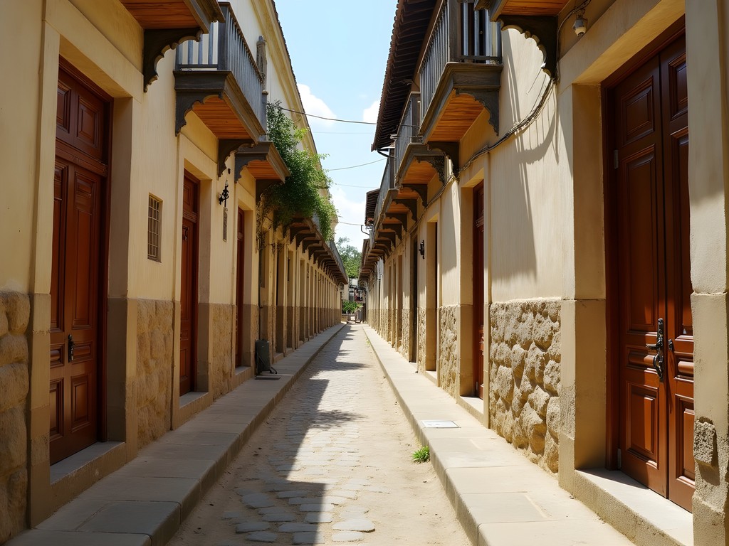 Historic narrow streets of Stone Town with traditional Zanzibari carved doors