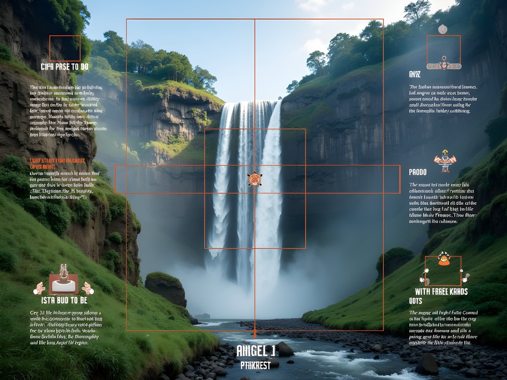Diagram showing optimal composition techniques for photographing Angel Falls