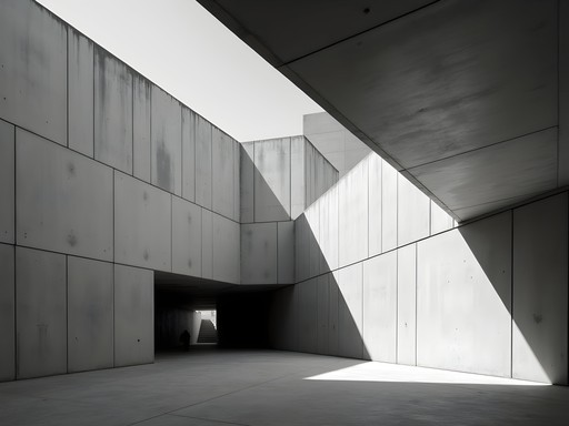 Abstract architectural detail of National Gallery of Australia's brutalist exterior