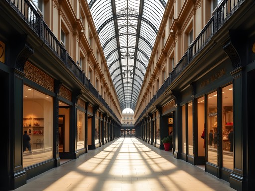 Morning light streaming through Cardiff's Morgan Arcade