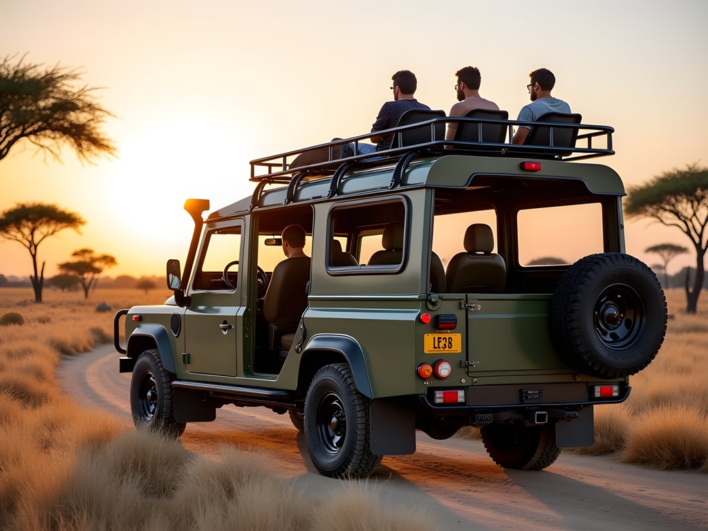 Specialized photography safari vehicle at luxury lodge in Central Kalahari